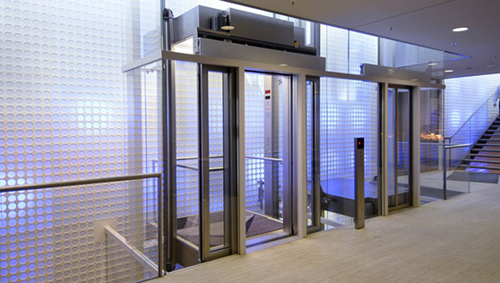 На фото изображены панорамные лифты